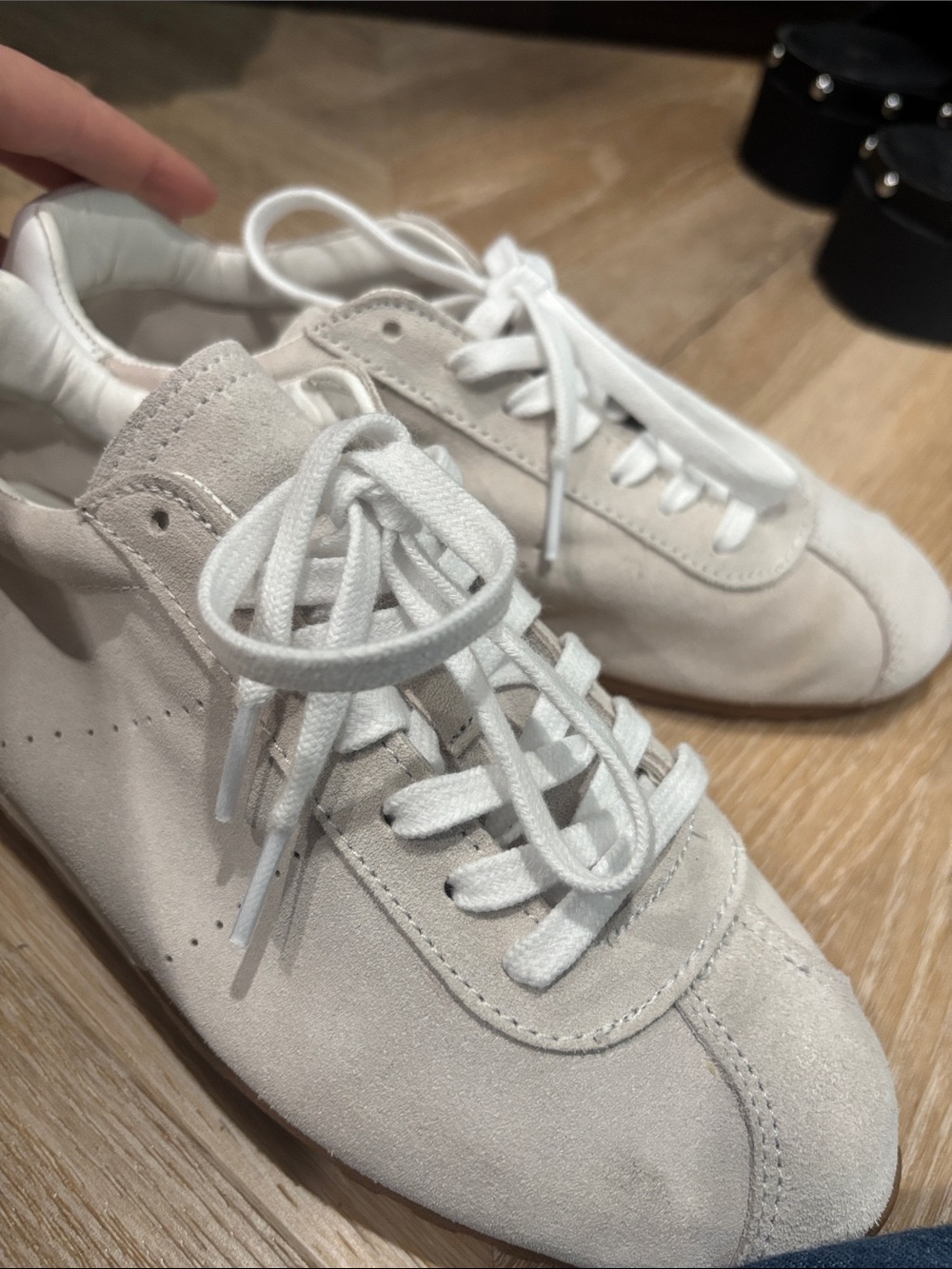 Dolce Vita Light Beige Suede Sneakers